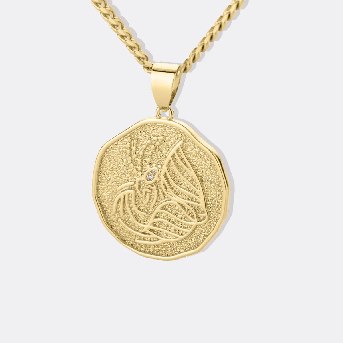 Astrological Sign Coin Pendant Necklace