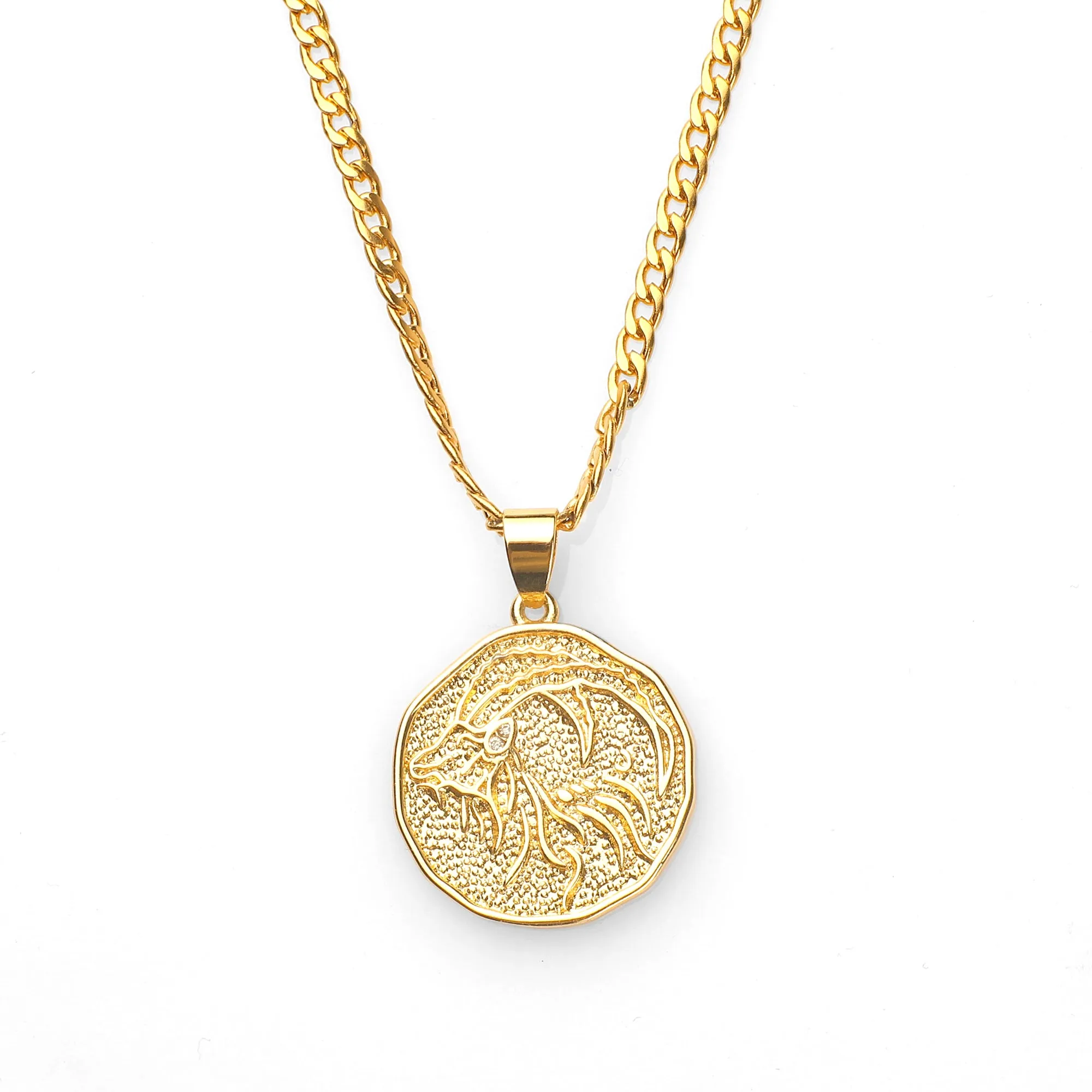 Astrological Sign Coin Pendant Necklace