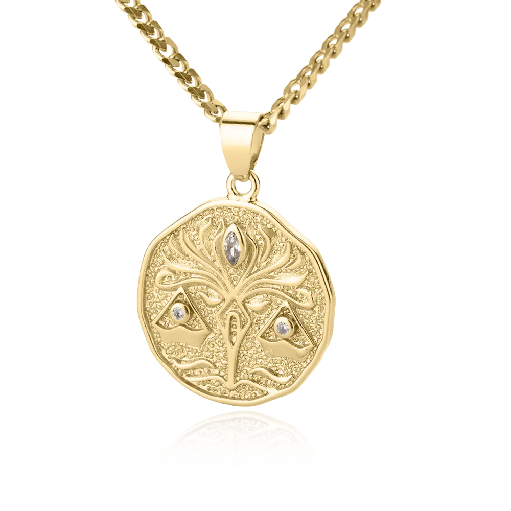 Astrological Sign Coin Pendant Necklace