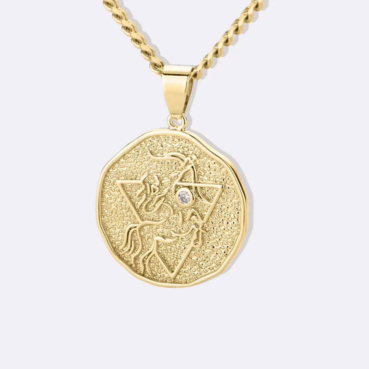 Astrological Sign Coin Pendant Necklace