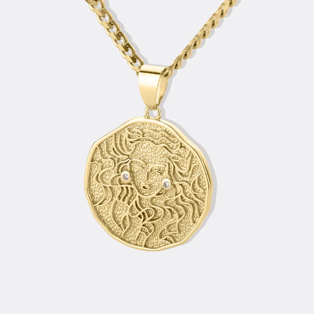 Astrological Sign Coin Pendant Necklace