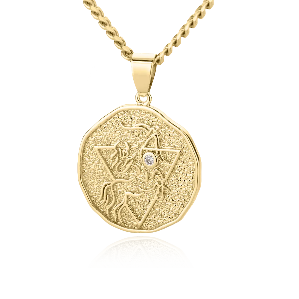 Astrological Sign Coin Pendant Necklace