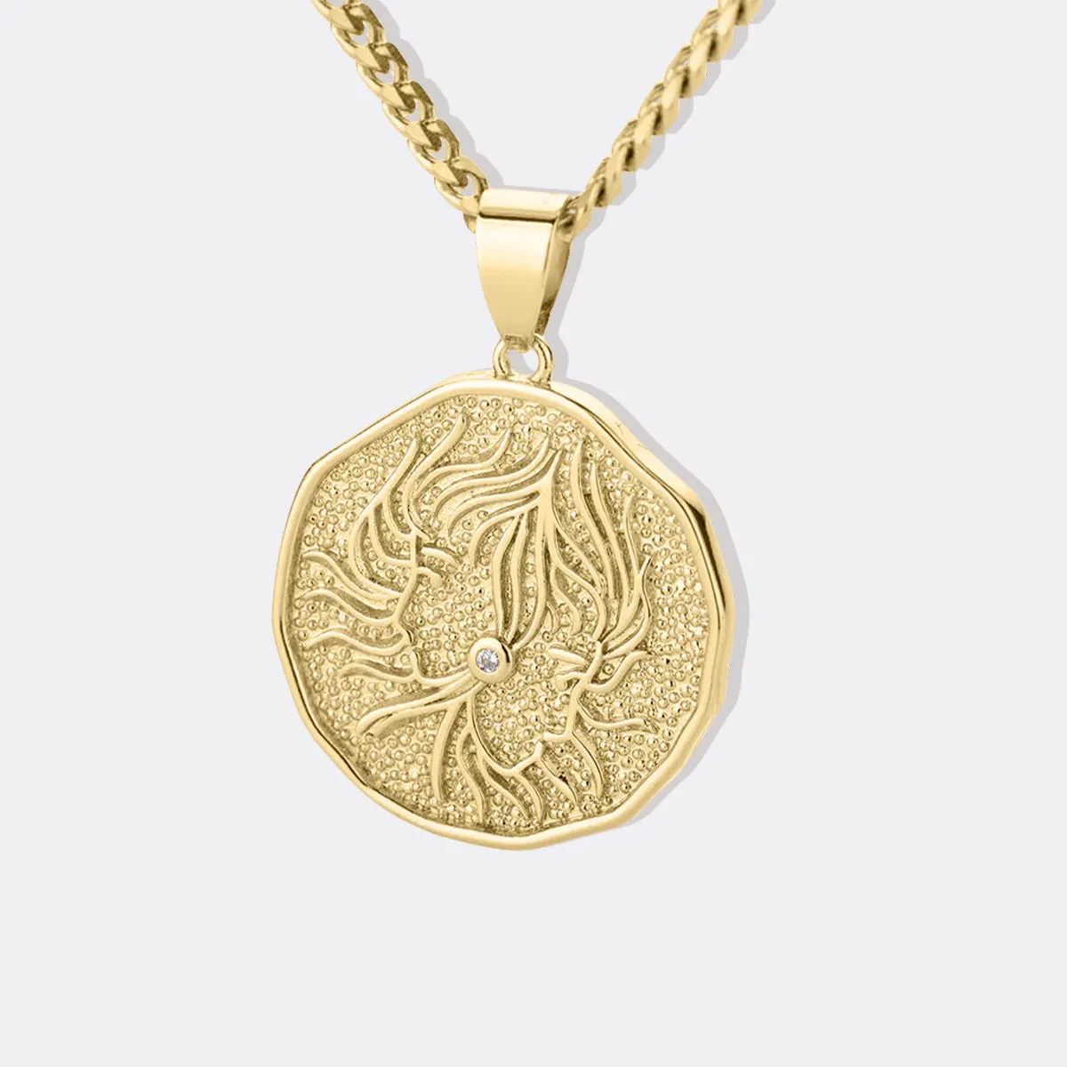 Astrological Sign Coin Pendant Necklace