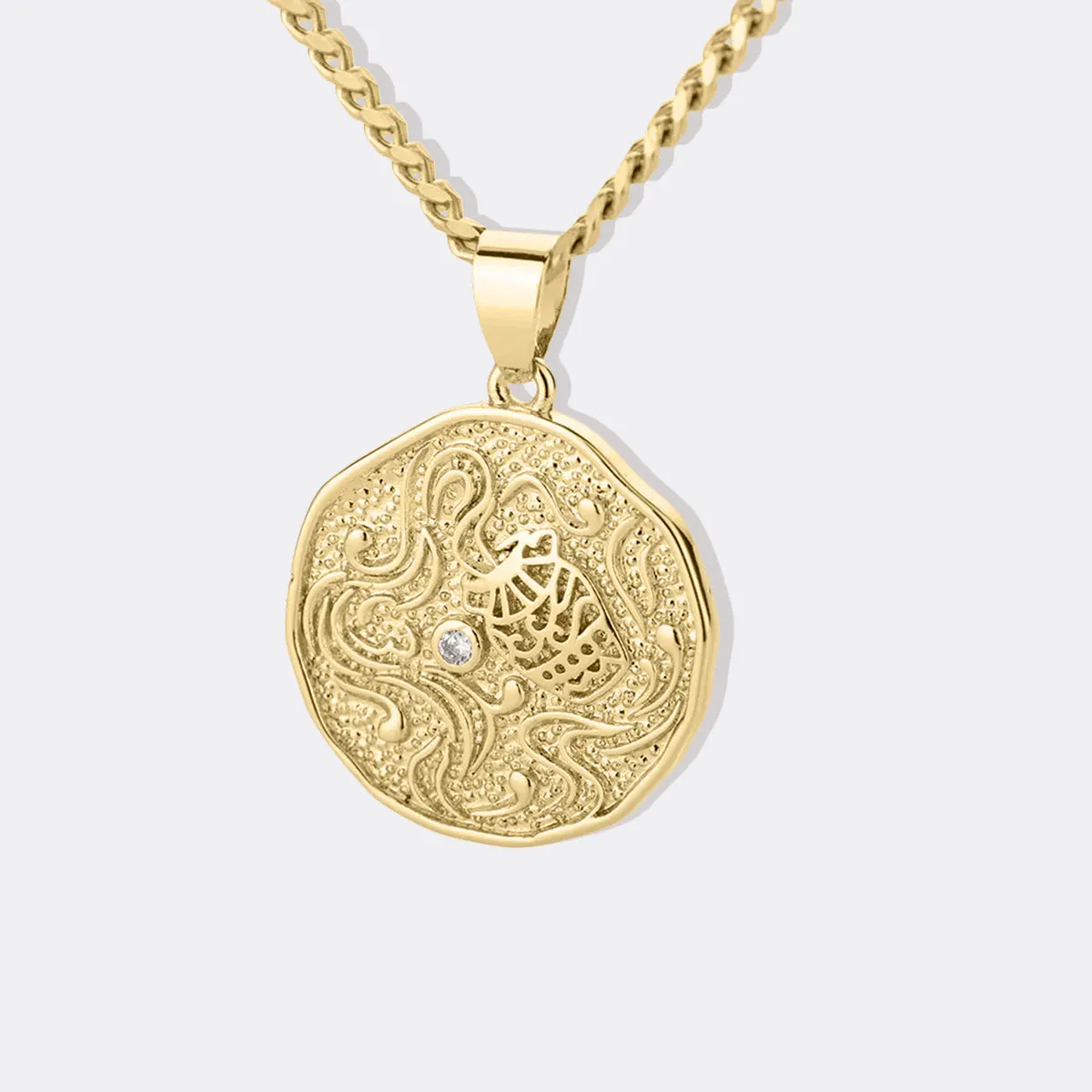 Astrological Sign Coin Pendant Necklace