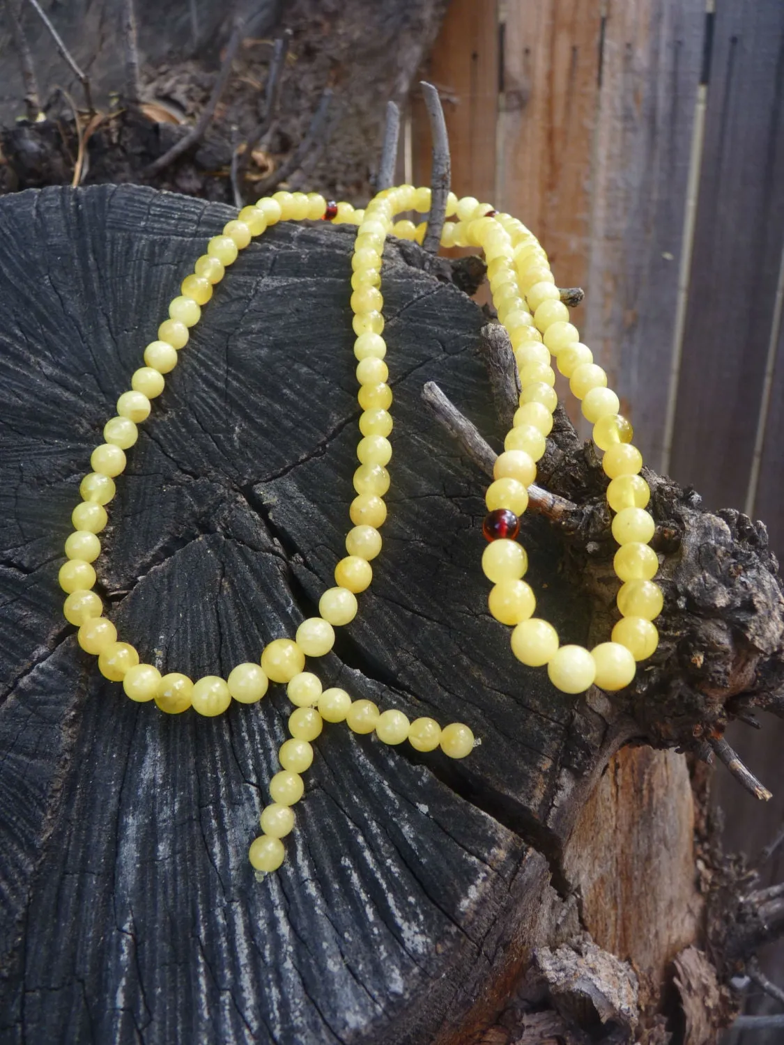 Baltic Amber Butterscotch Buddhist Mala Prayer Ball Beads Raw Natural 16 gram 6.7 mm