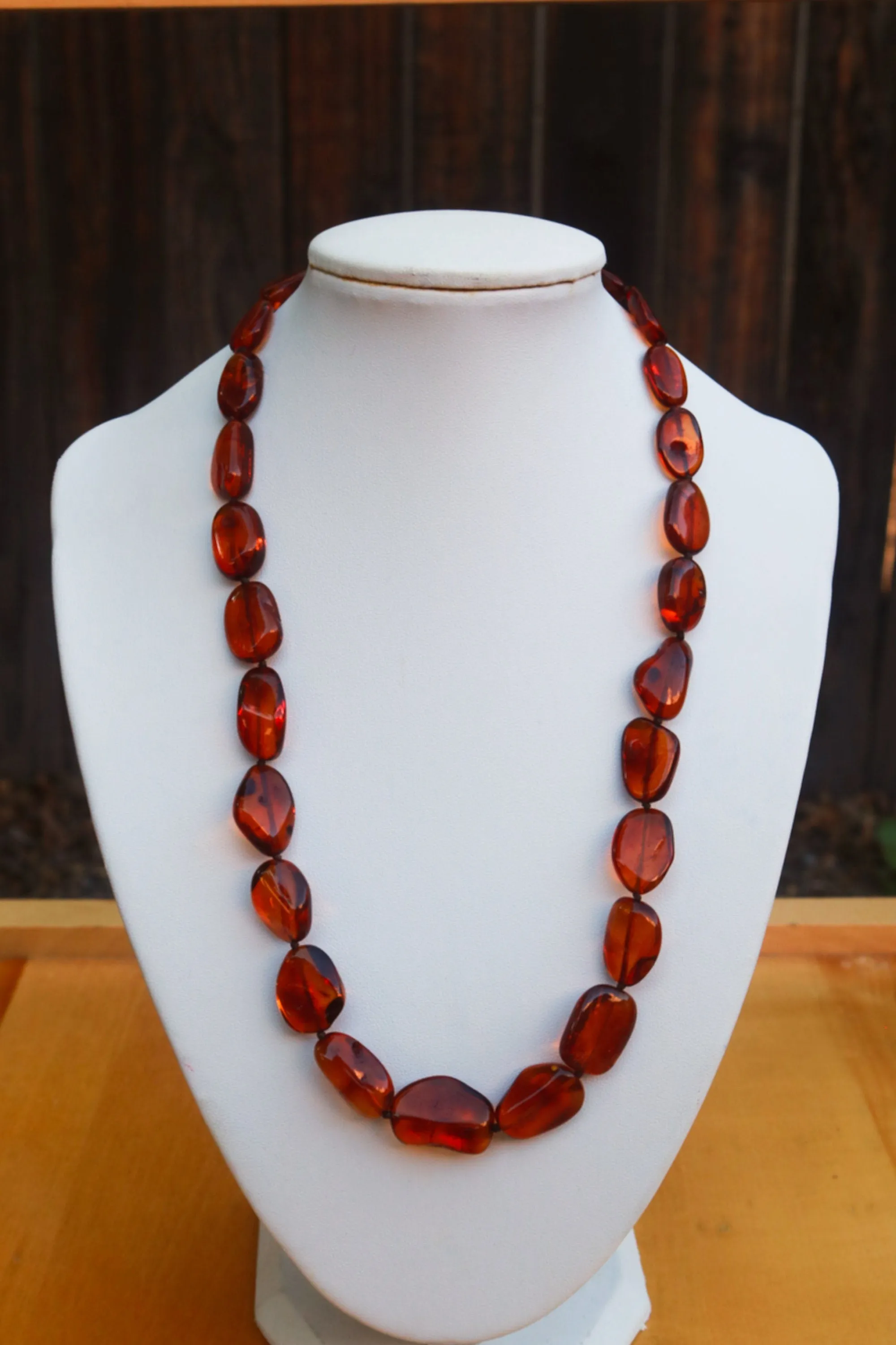 Baltic Amber Necklace Cognac Natural Beaded Unisex Jewelry 19.5" 20.5 gram