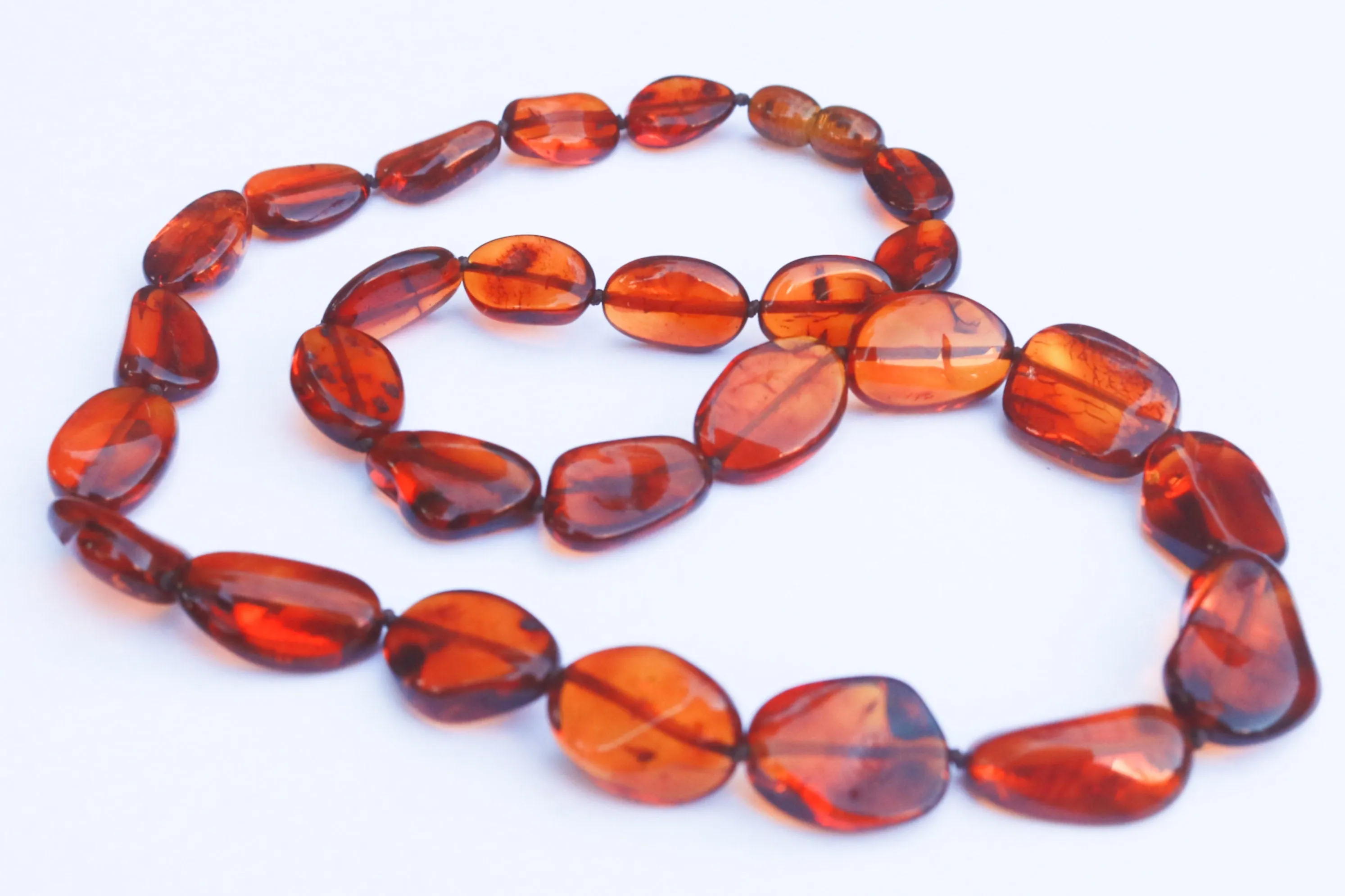 Baltic Amber Necklace Cognac Natural Beaded Unisex Jewelry 19.5" 20.5 gram