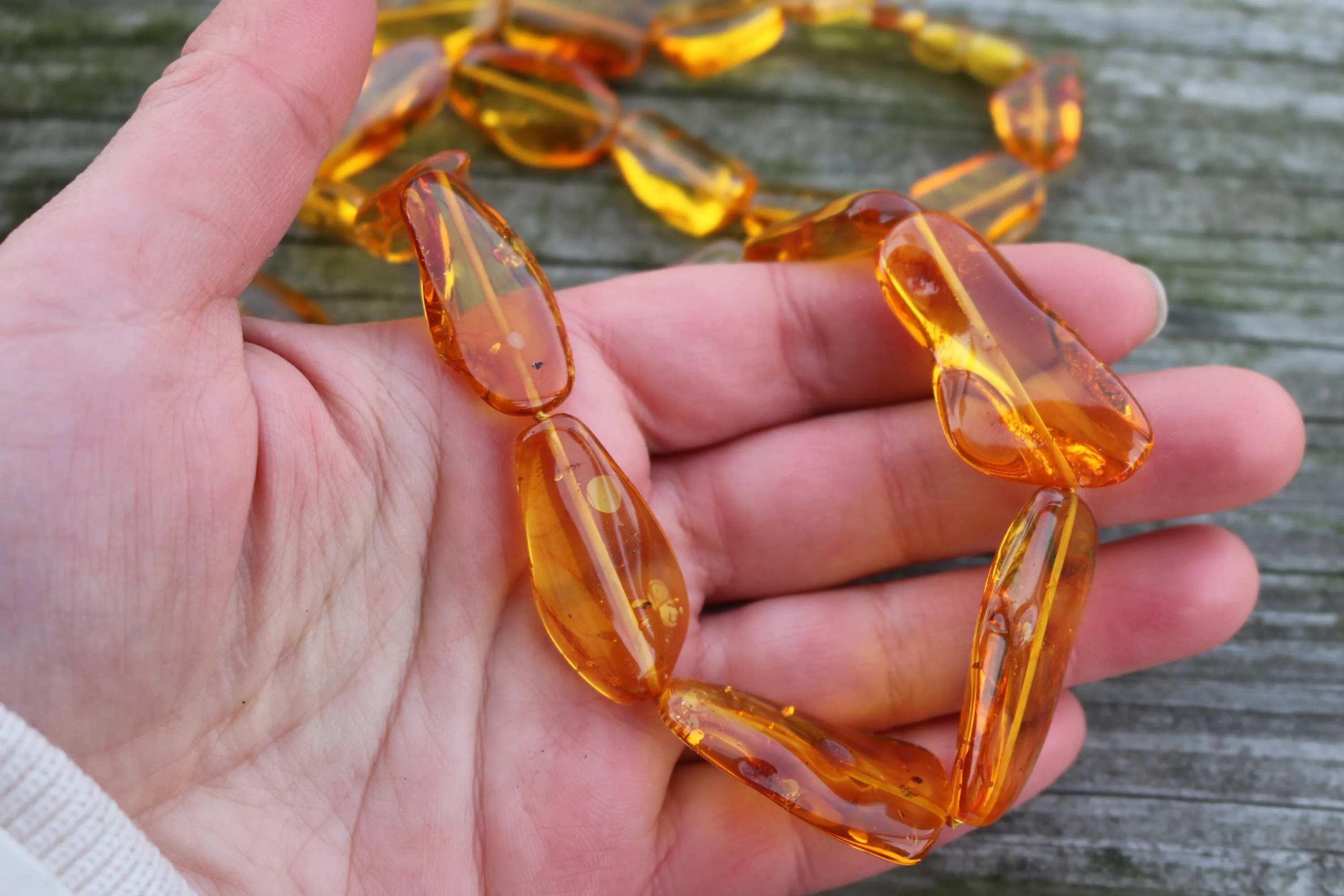 Baltic Amber Necklace Yellow Lemon Beads Natural Untreated Unisex Jewelry 25.5" 40 gram