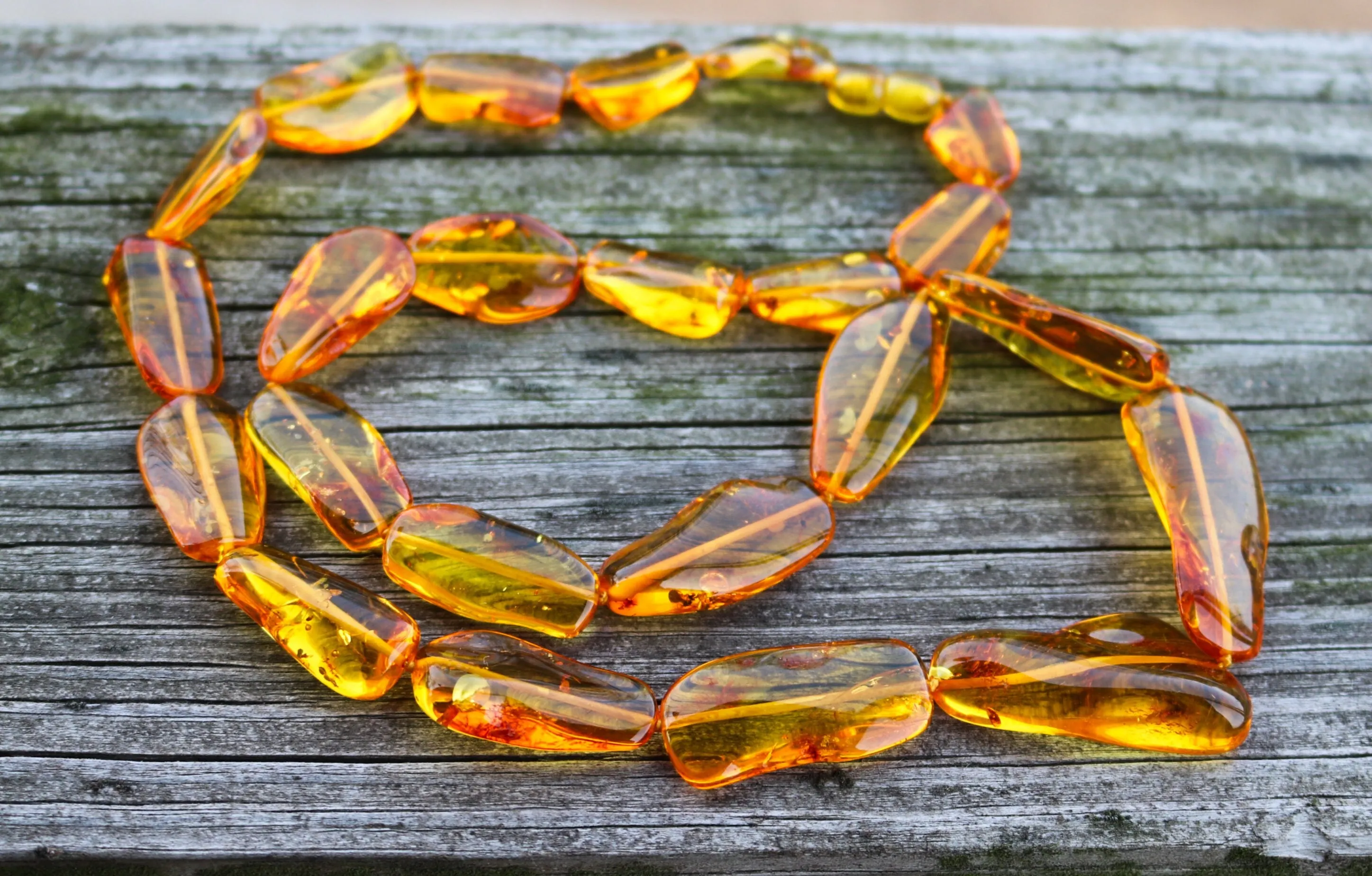 Baltic Amber Necklace Yellow Lemon Beads Natural Untreated Unisex Jewelry 25.5" 40 gram