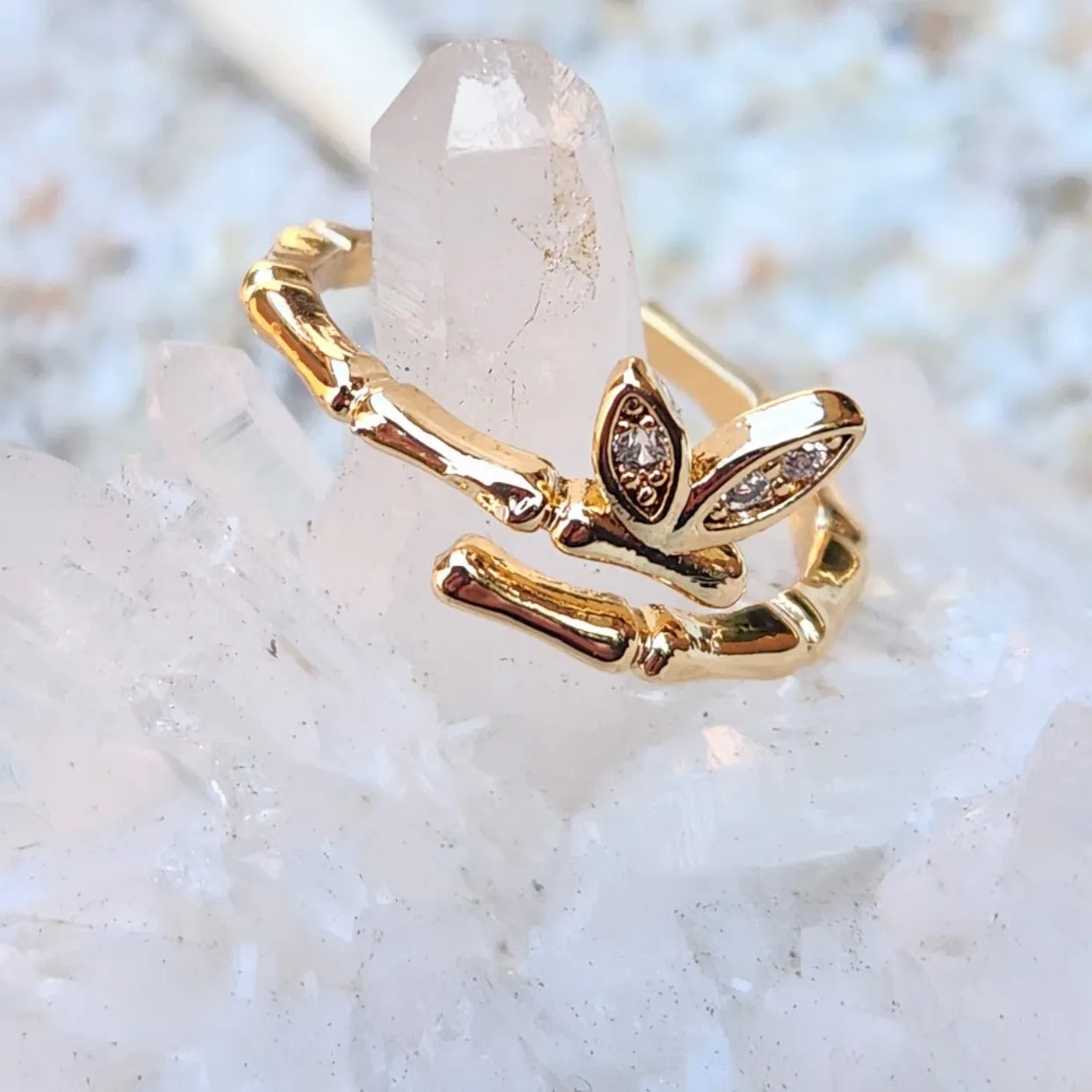 BAMBOO BUTTERFLY - WATERPROOF ADJUSTABLE RING