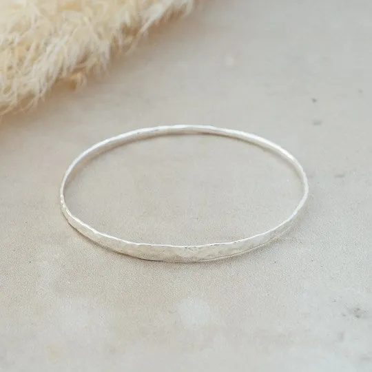 Be Kind Hammered Metal Bangle Bracelets