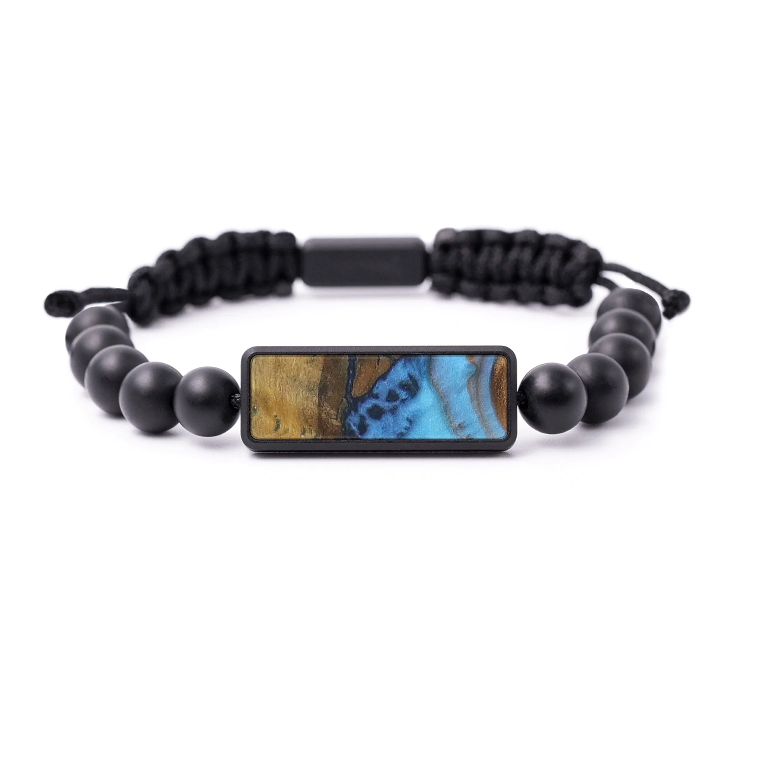 Bead Wood Resin Bracelet - Tierney (Teal & Gold, 580142)