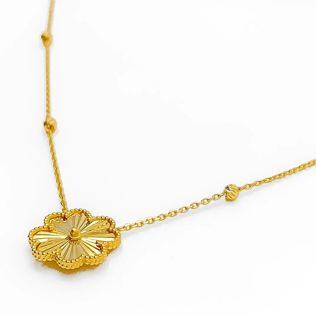 Beautiful Floral 22k Gold Necklace