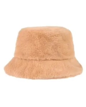 Beige Fluffy Bucket Hat