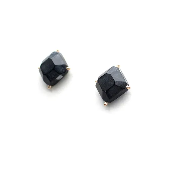 Black Gold Collection Emerald Shape Earrings