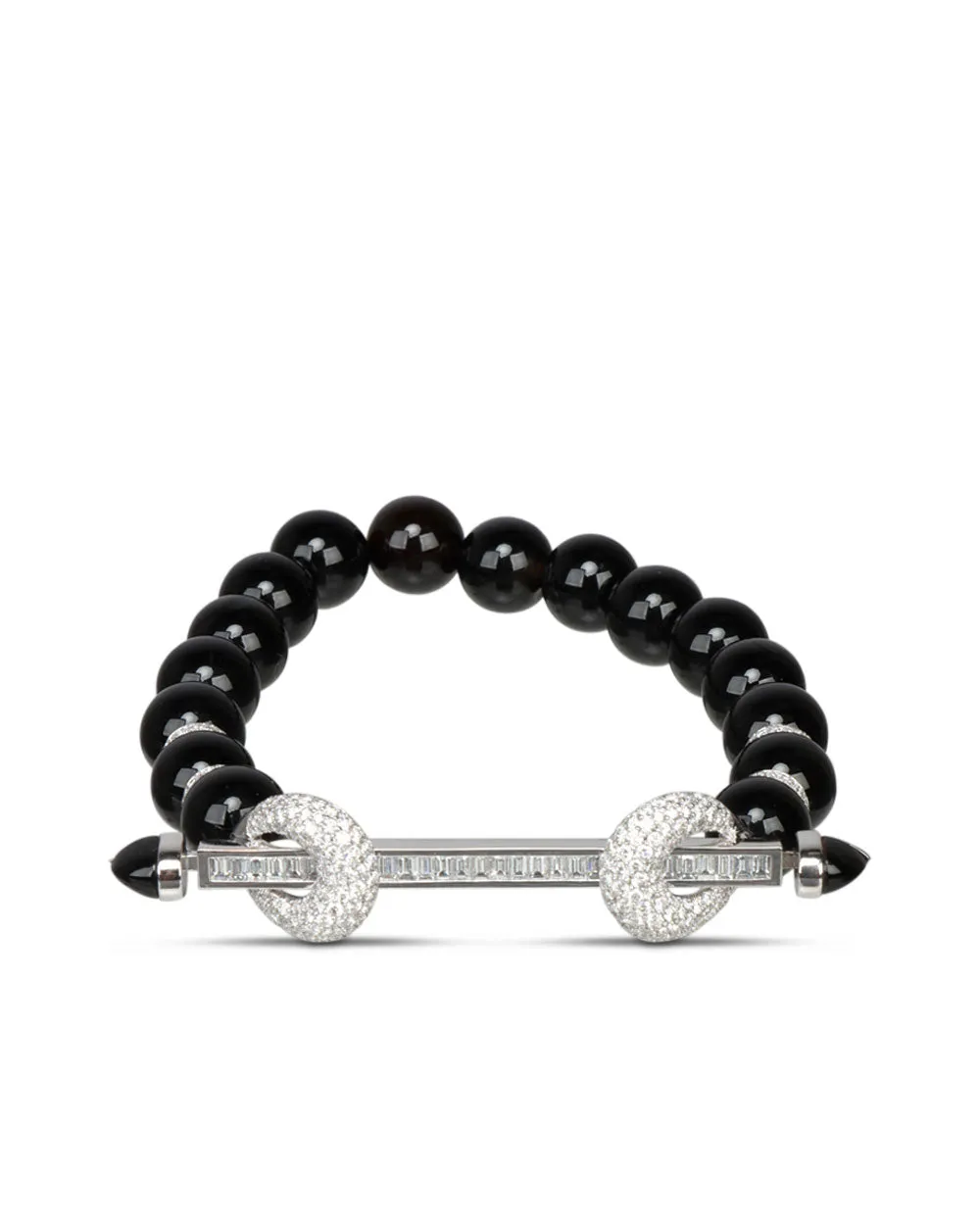 Black Onyx and Diamond Chakra Bracelet