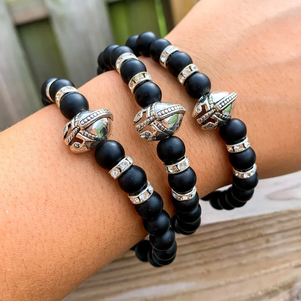 Black Onyx Matte Stone Warrior Bracelet