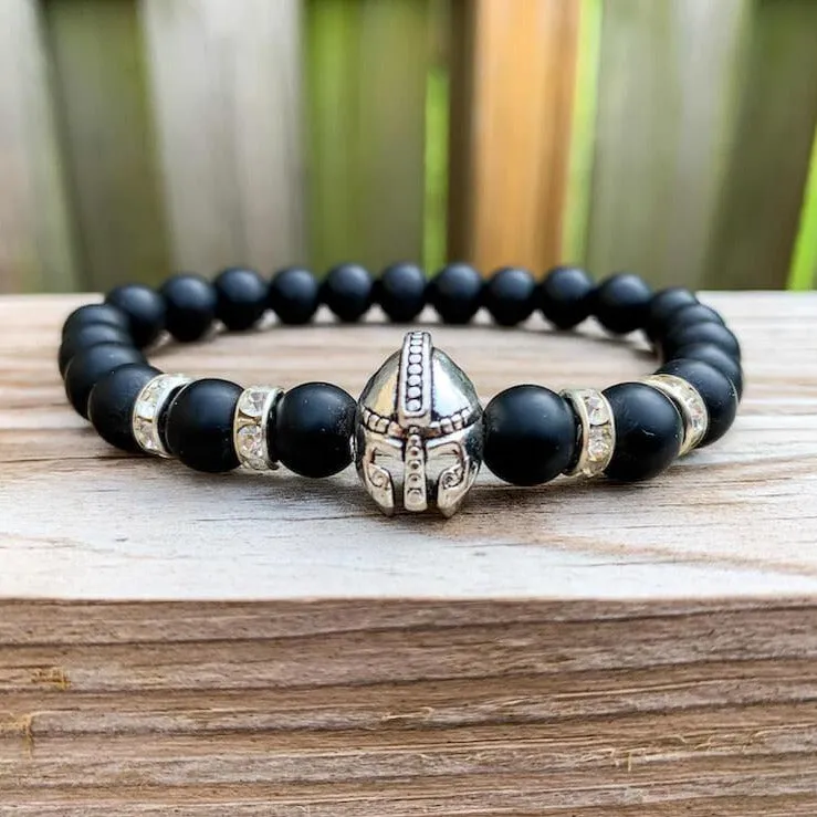 Black Onyx Matte Stone Warrior Bracelet