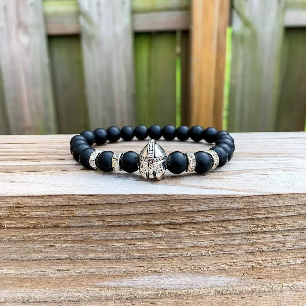 Black Onyx Matte Stone Warrior Bracelet