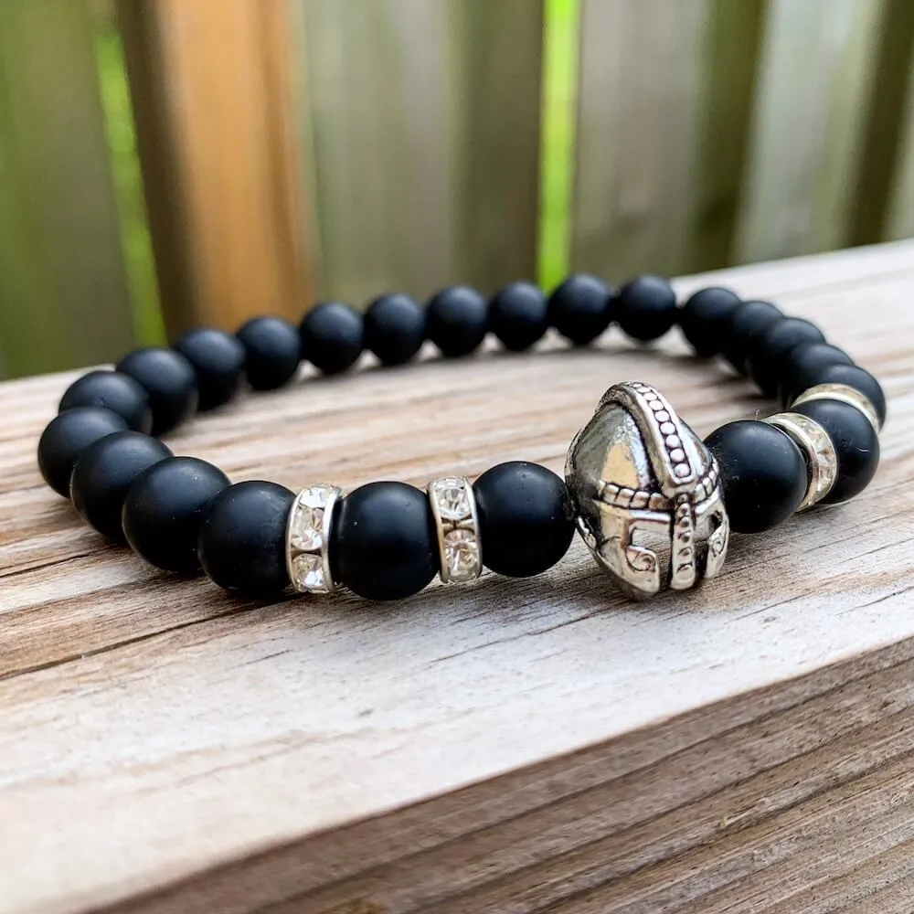 Black Onyx Matte Stone Warrior Bracelet