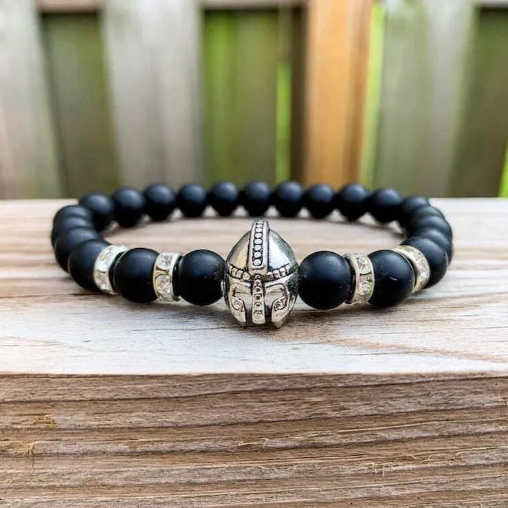 Black Onyx Matte Stone Warrior Bracelet