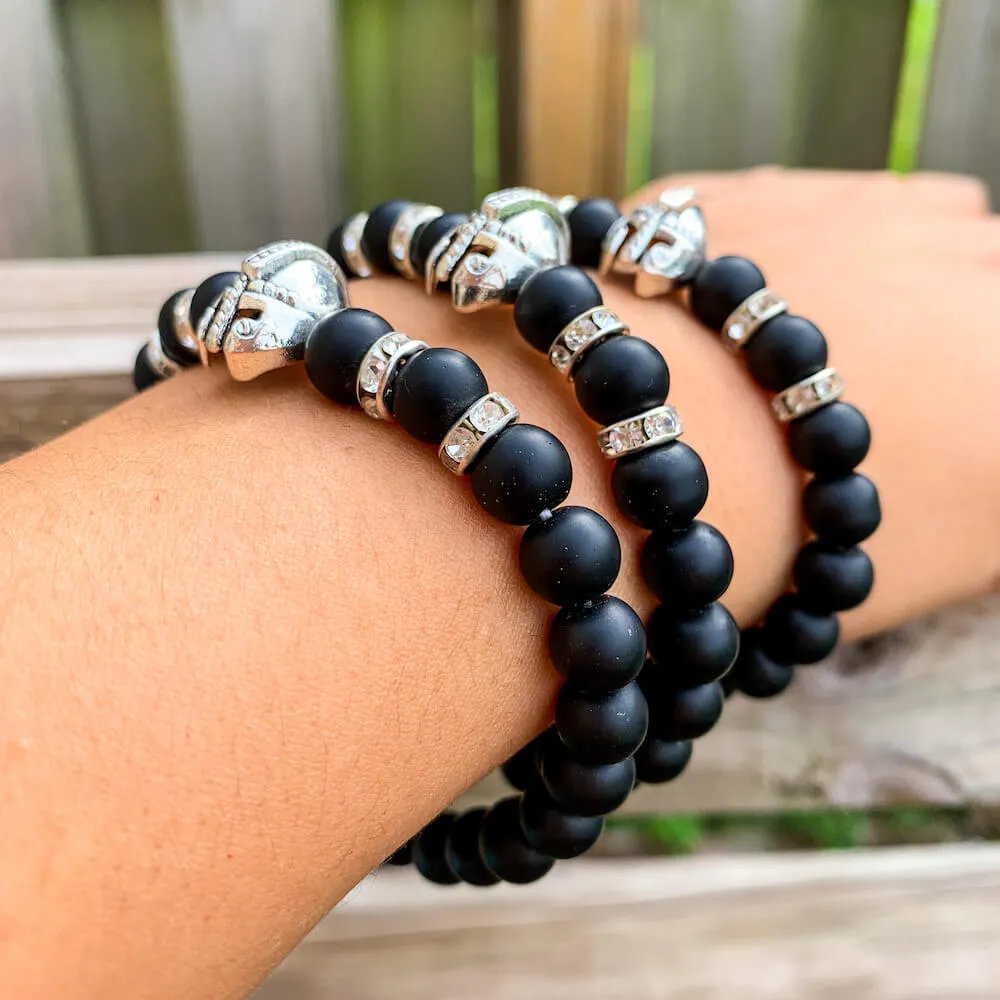 Black Onyx Matte Stone Warrior Bracelet