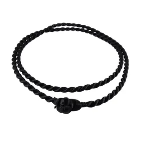 Black Rayon Cord 42cm Necklace RCBLK