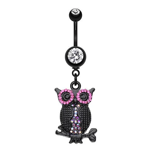 Blackline Glamour Owl Navel Bar