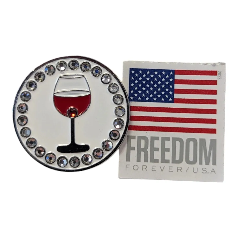 Bling Wine Glass | Magnetic Hat Pin