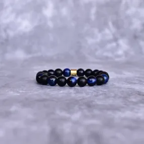 Blue Horizon - Tiger's Eye & Onyx Bead Bracelet