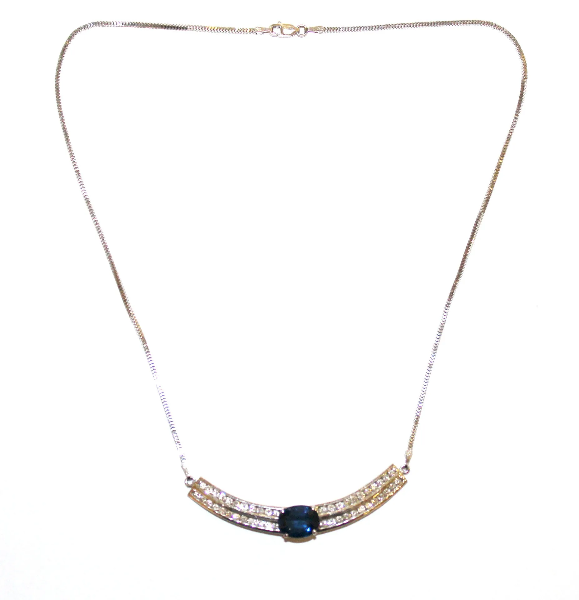 Blue Sapphire & Diamonds Necklace AD No.0630