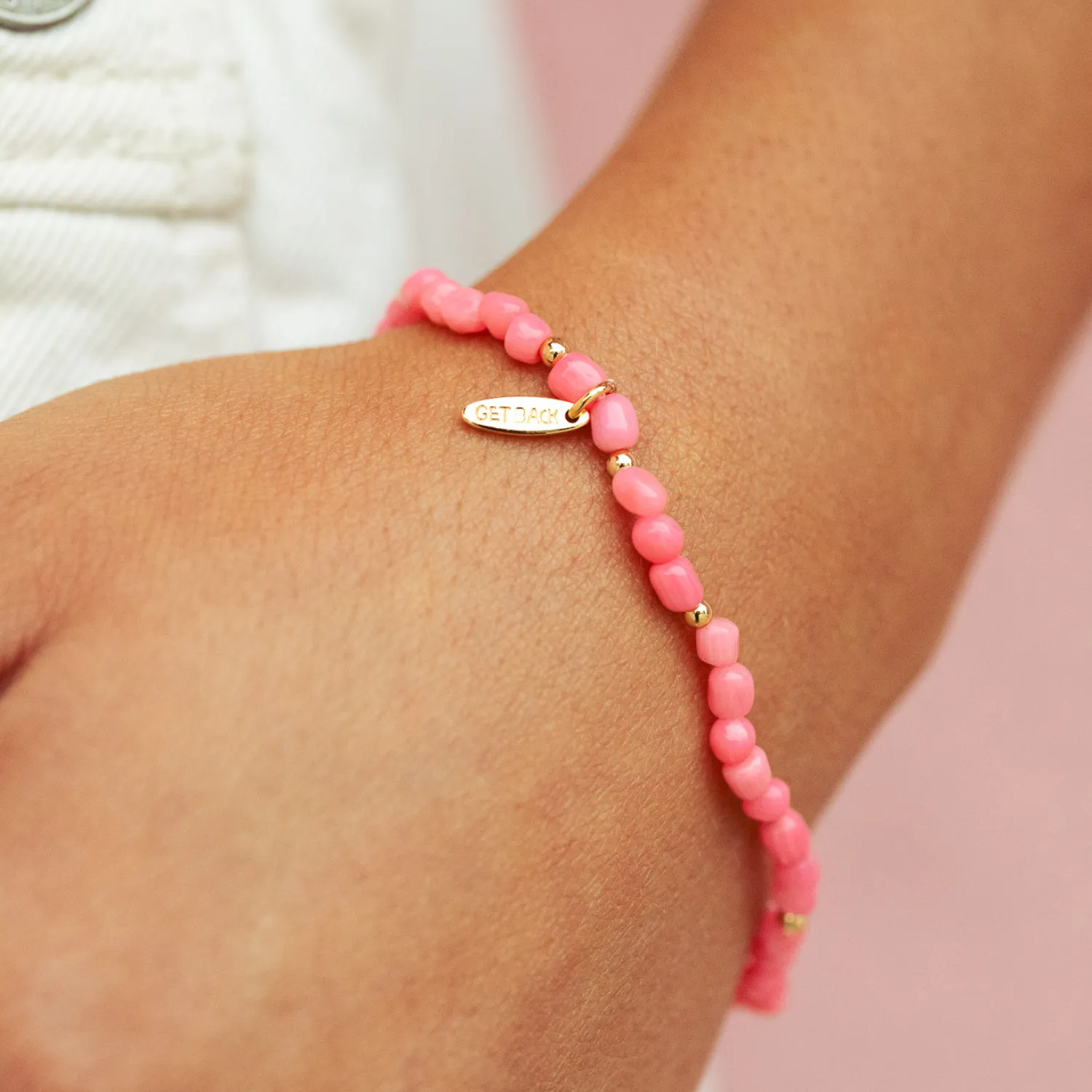 Blushing Roses Beaded Bracelet