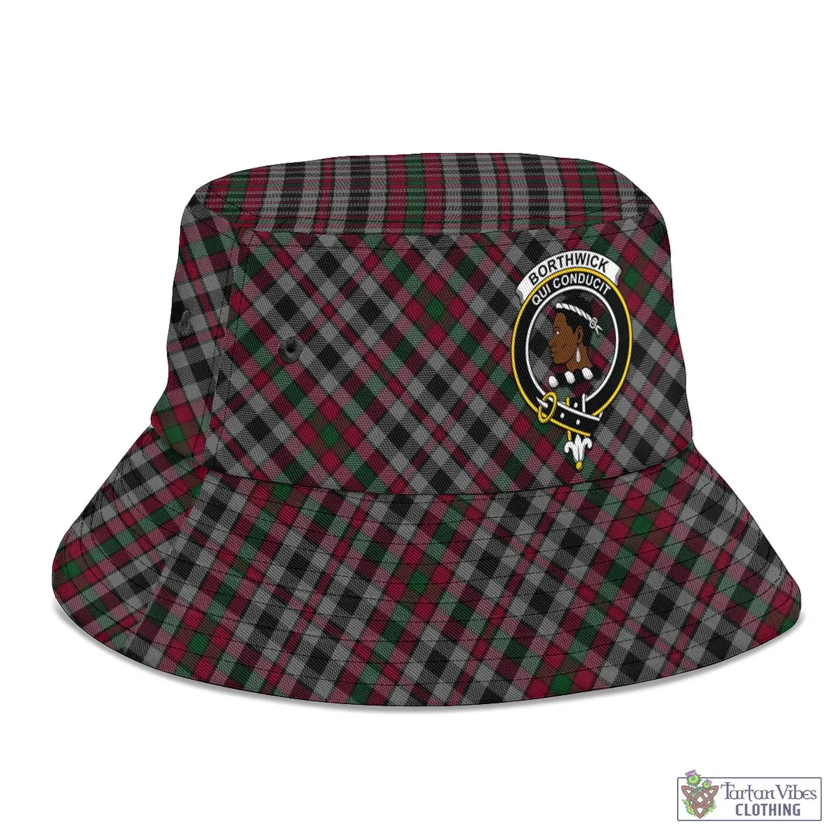 Borthwick Tartan Bucket Hat with Family Crest