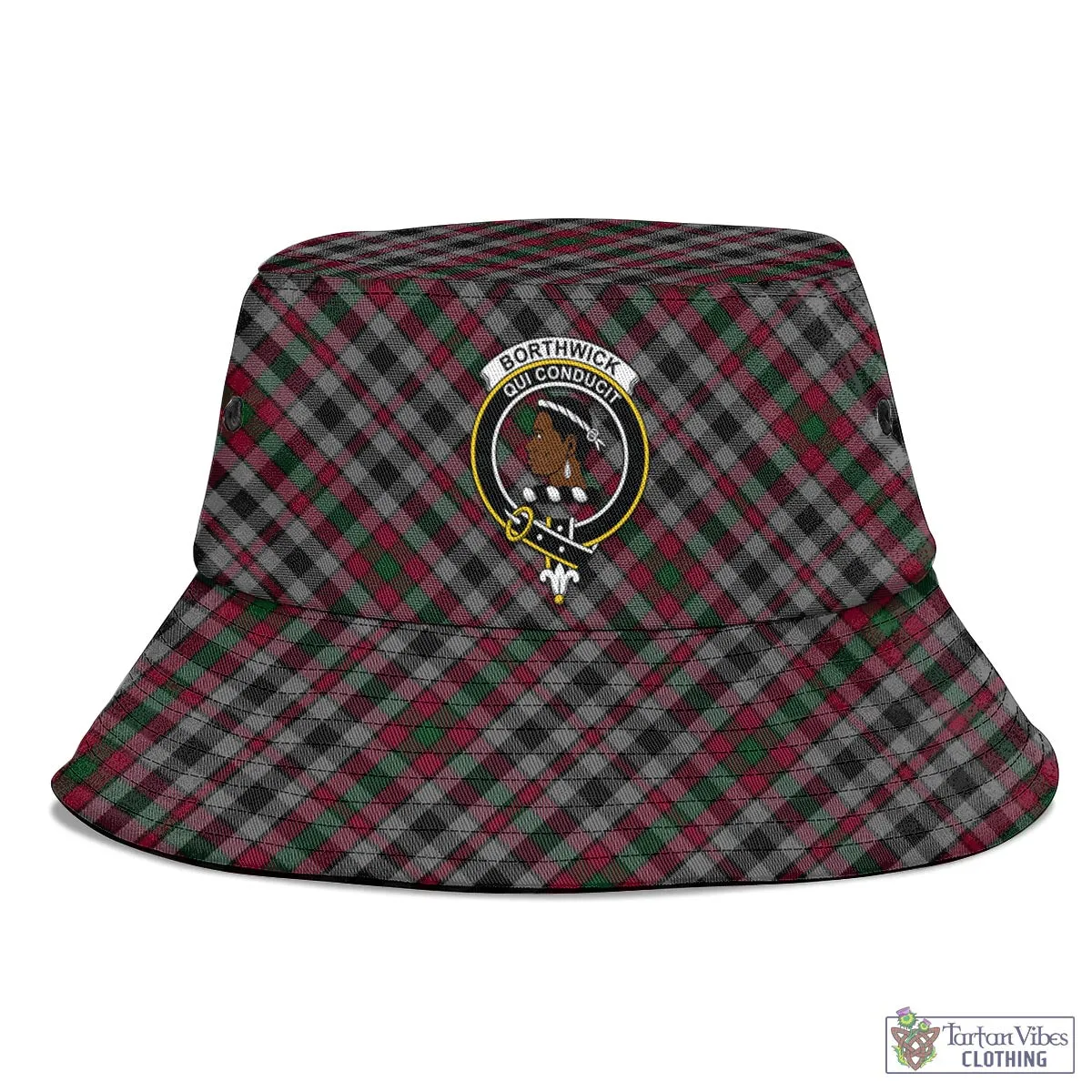 Borthwick Tartan Bucket Hat with Family Crest