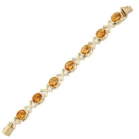 Bracelet-Citrine and Diamond  (1254C)