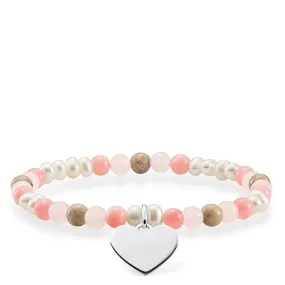 Bracelet "Pink, White Heart"