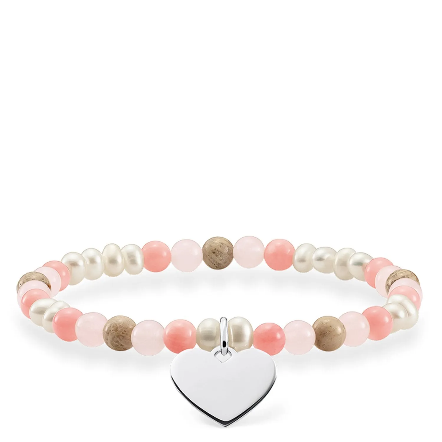 Bracelet "Pink, White Heart"