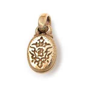 Bronze Oval "B" Crown Pendant