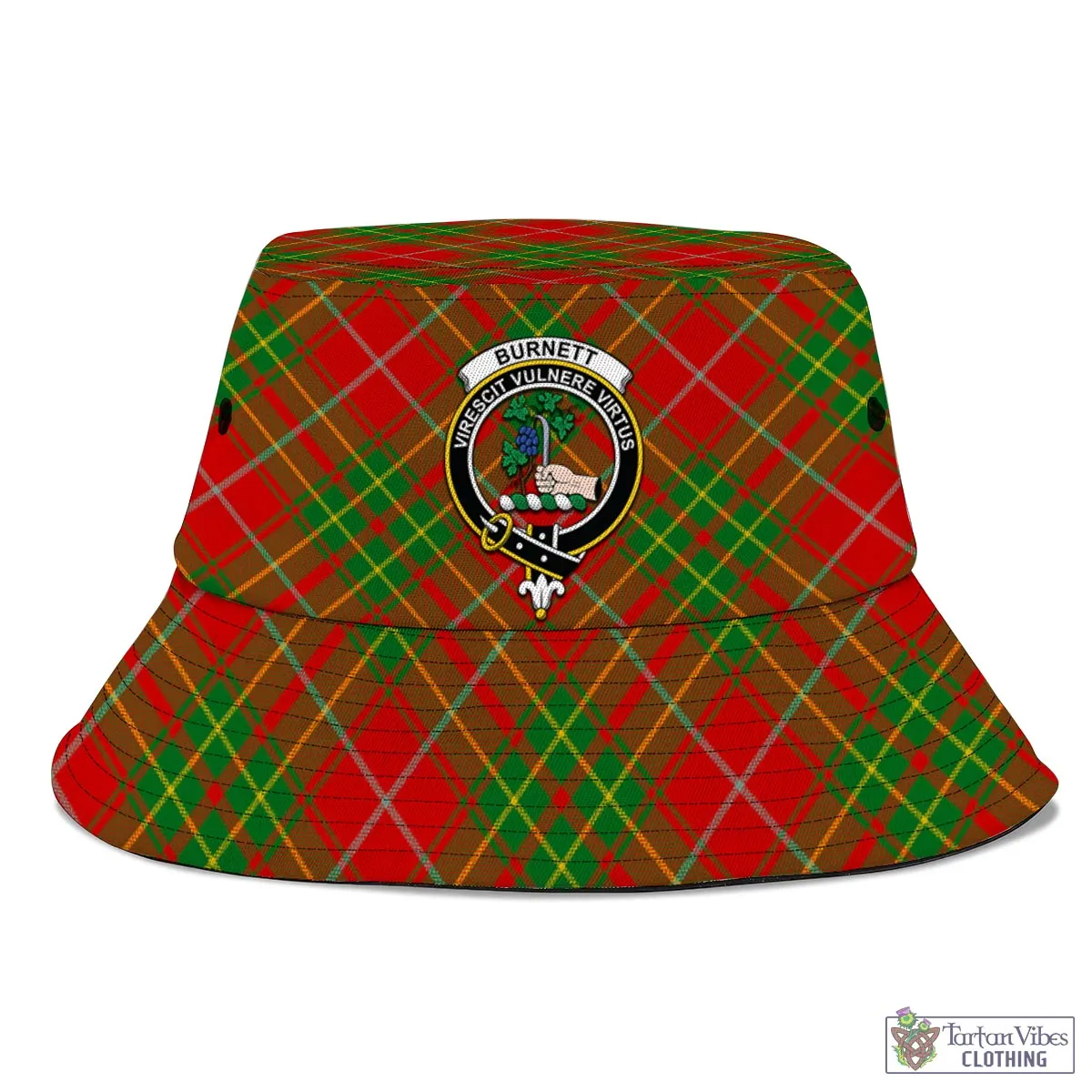 Burnett Tartan Bucket Hat with Family Crest