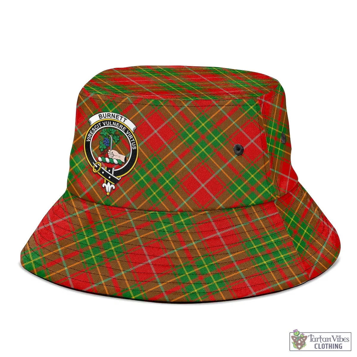 Burnett Tartan Bucket Hat with Family Crest