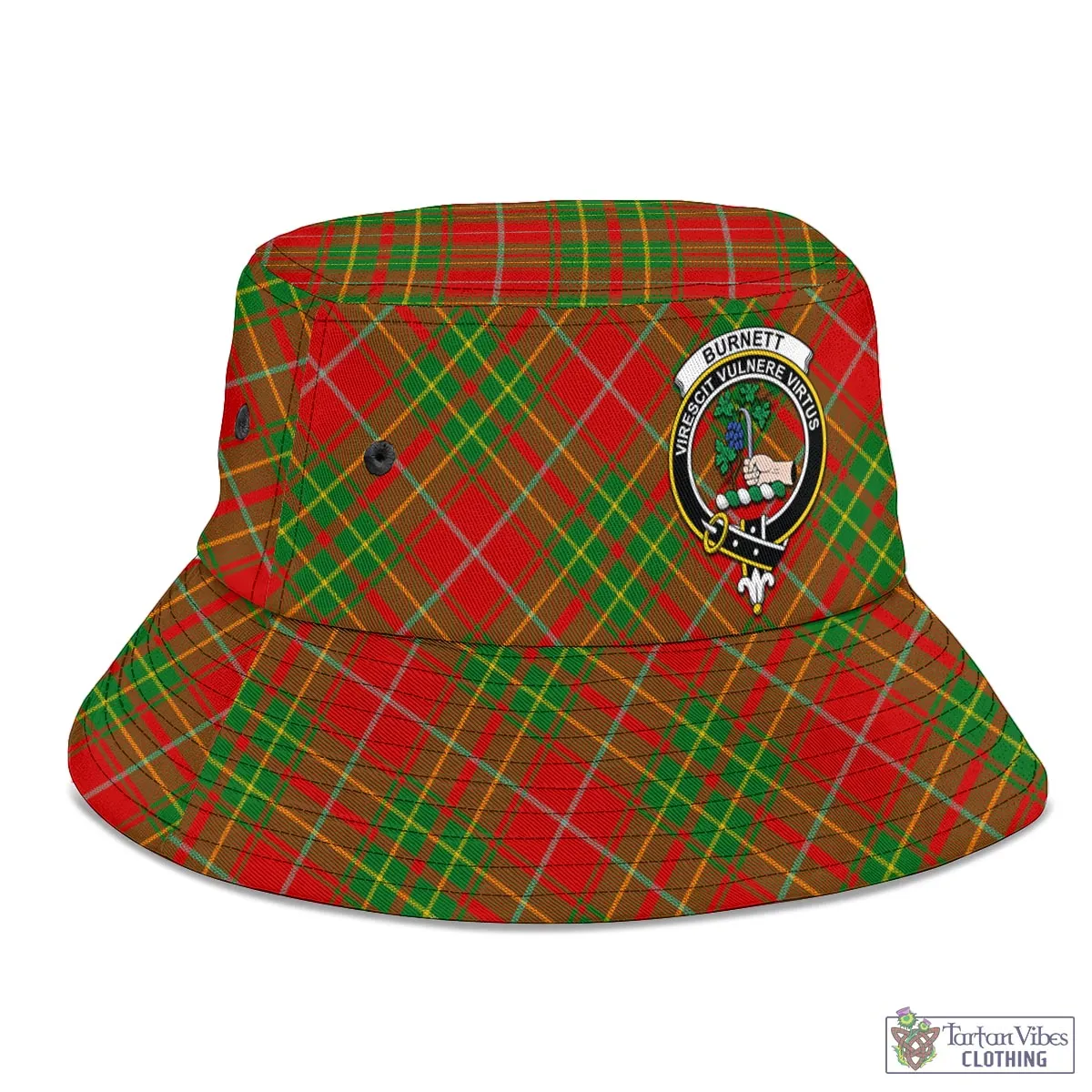 Burnett Tartan Bucket Hat with Family Crest