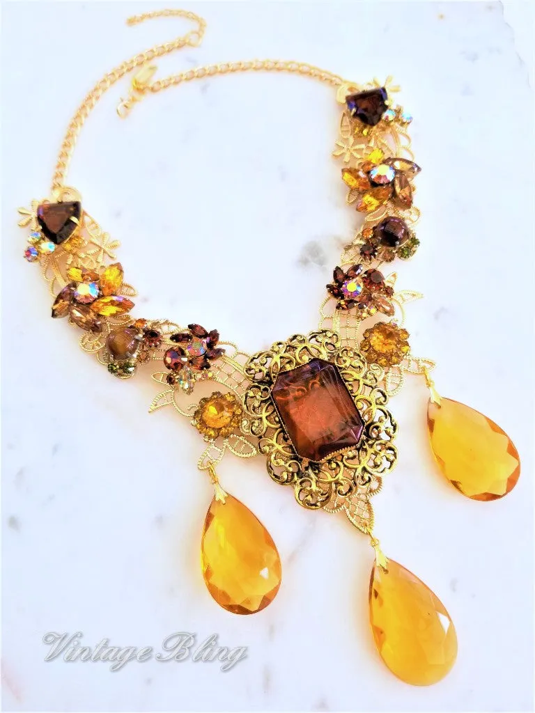 Butterscotch Statement Necklace 18K