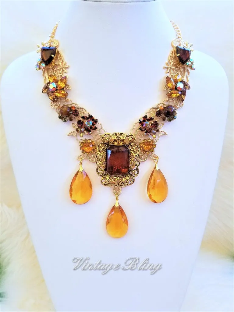 Butterscotch Statement Necklace 18K