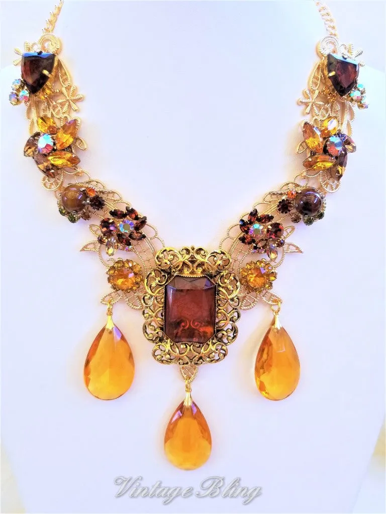 Butterscotch Statement Necklace 18K