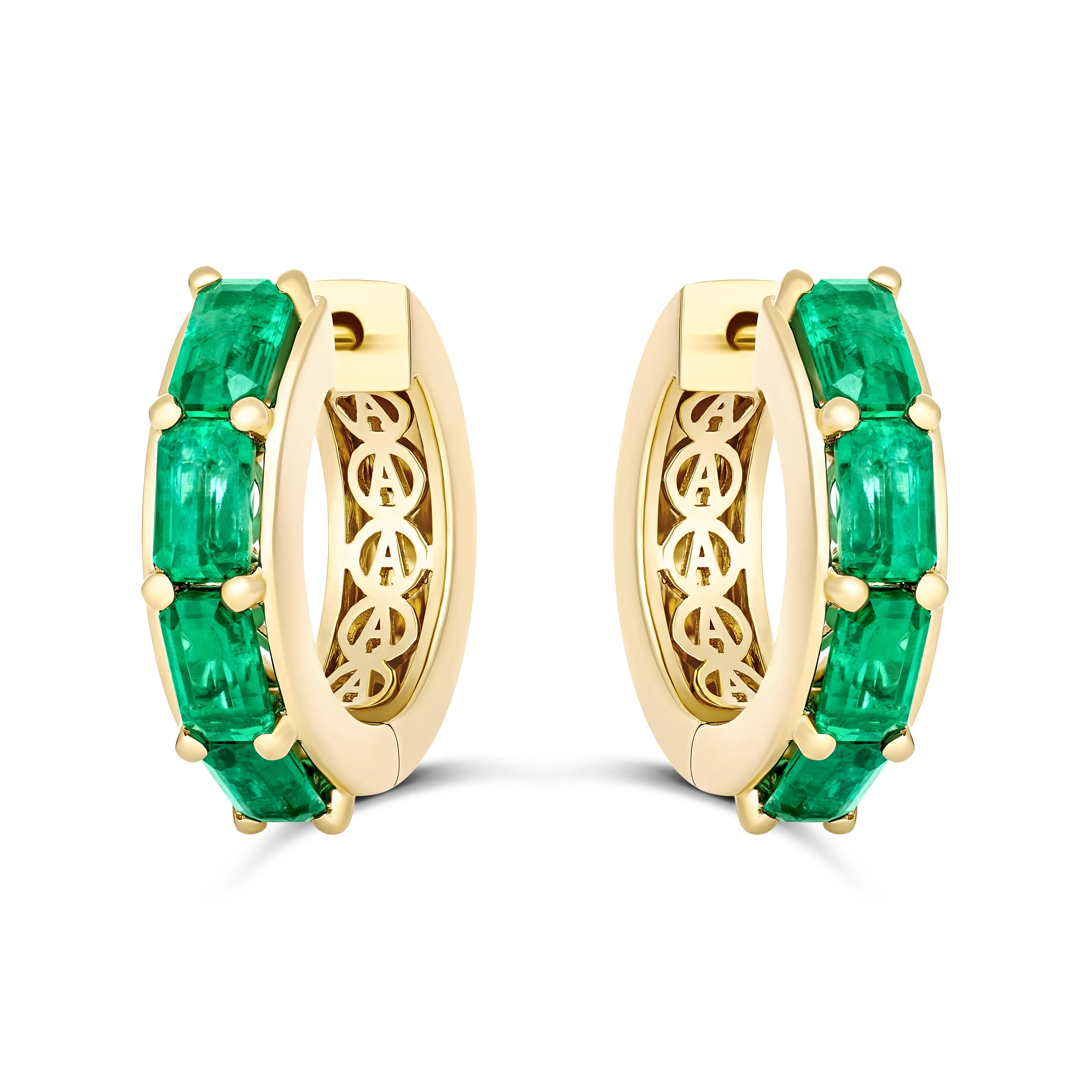 Capri Dreaming® Emerald Gemstone Small Huggies | 18K Yellow Gold