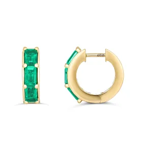 Capri Dreaming® Emerald Gemstone Small Huggies | 18K Yellow Gold