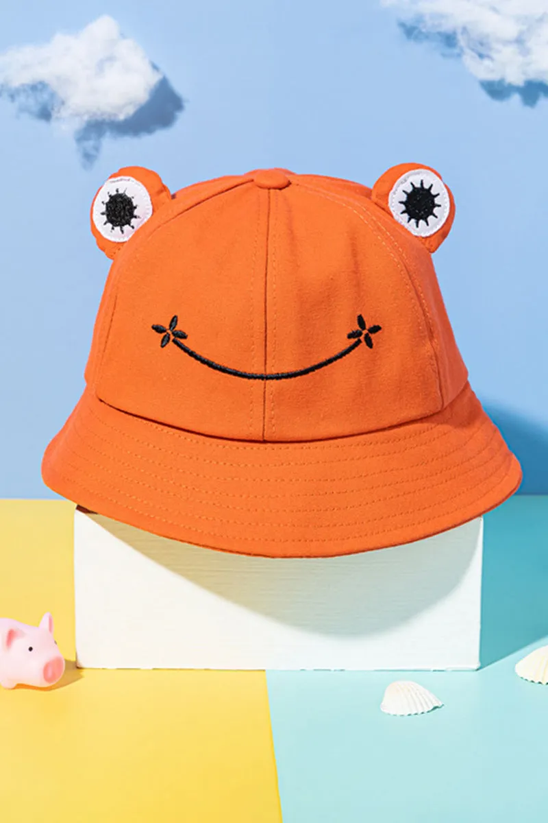 CARTOON FROG DESIGN BUCKET HAT