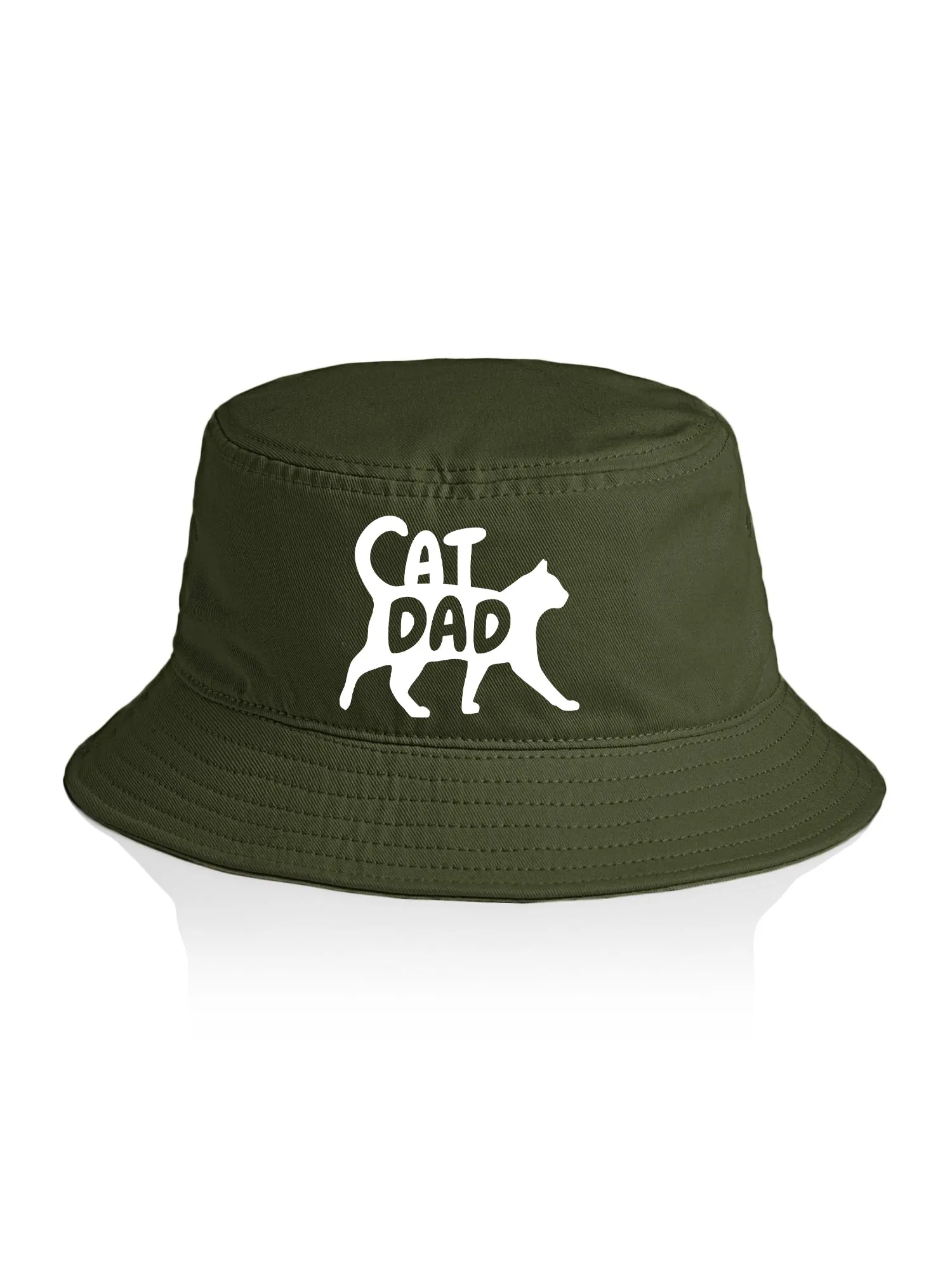 Cat Dad Silhouette Bucket Hat