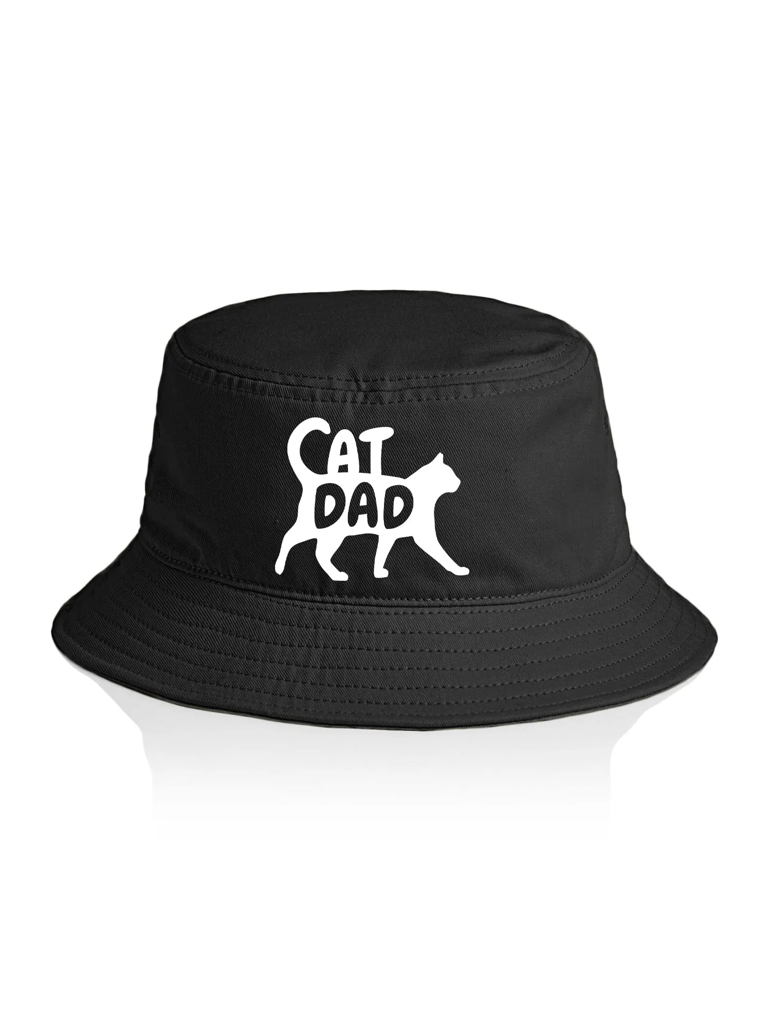 Cat Dad Silhouette Bucket Hat