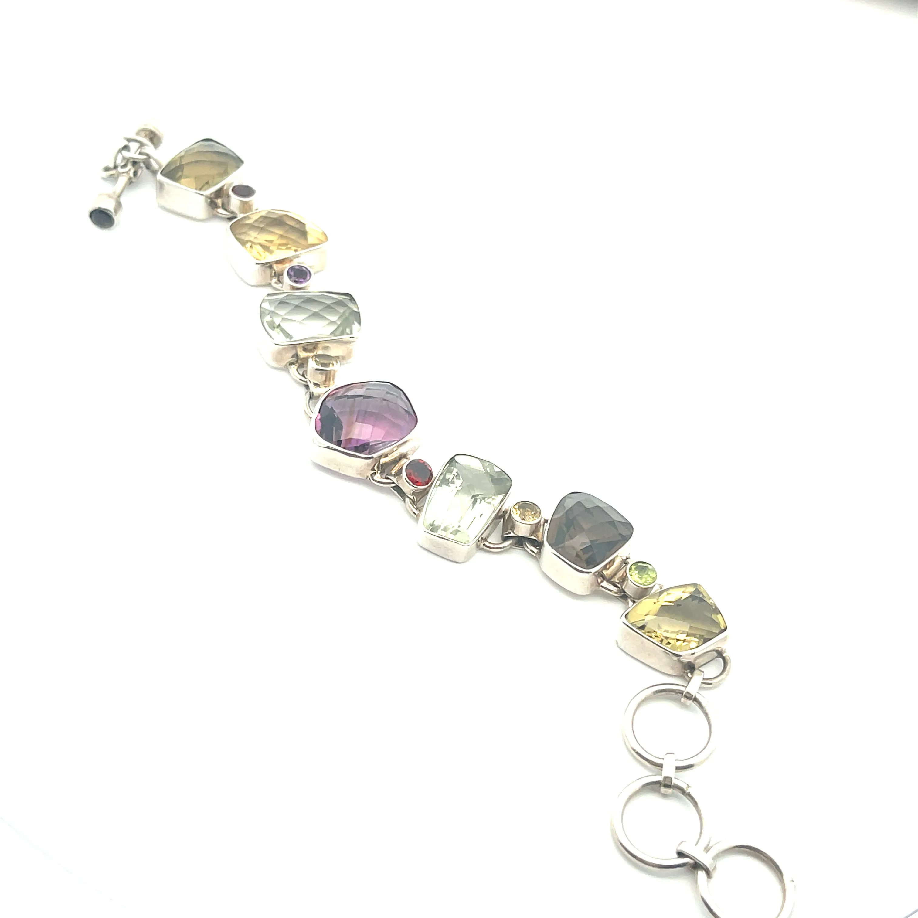 Catherine, Multi Quartz Single Bracelet Sterling Silver